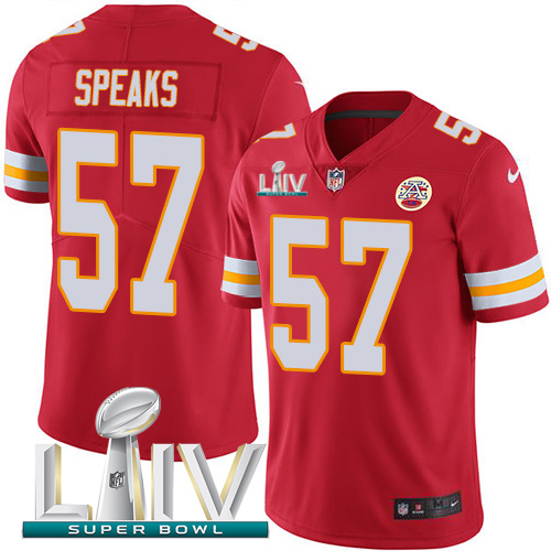 Kansas City Chiefs Nike #57 Breeland Speaks Red Super Bowl LIV 2020 Team Color Men Stitched NFL Vapor Untouchable Limited Jersey